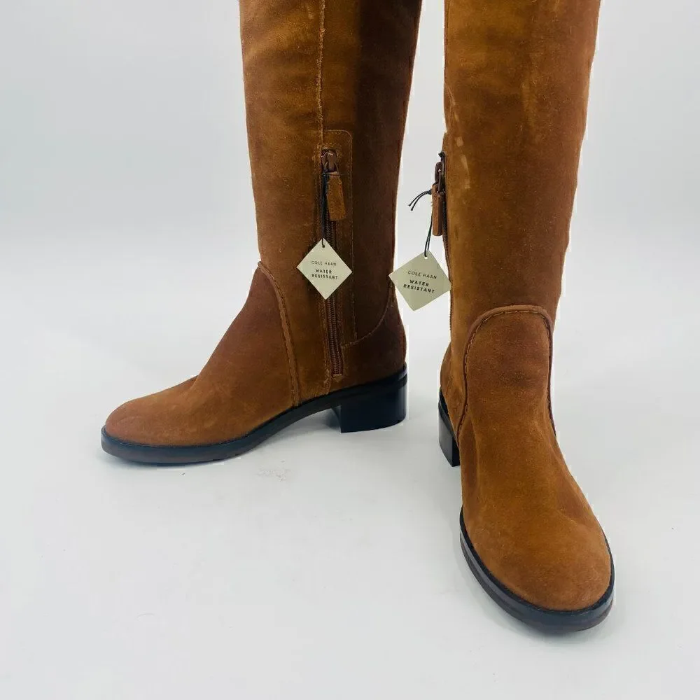 Cole Haan Size 5B Tan Water Resistant Suede Calgary Over the Knee Boots
